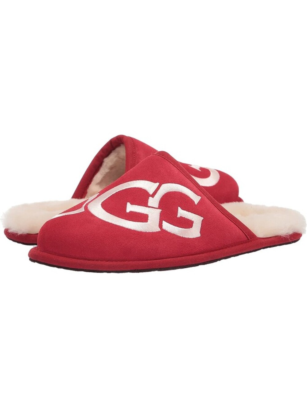 UGG Mens Scuff Logo Slipper Samba Red/Cream Size 7